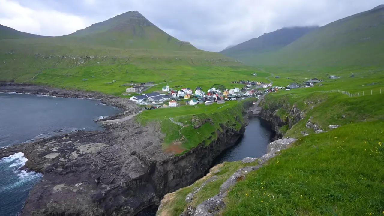 Gjógv Village and Natural Harbor